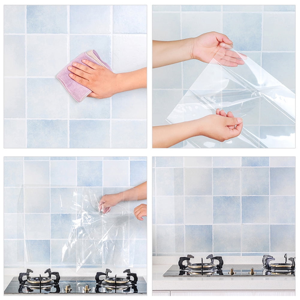 kiskick Set of 10Pcs 68x45cm Kitchen Oilproof Wall Stickers Self