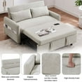 thumbnail image 3 of Leumius 2 Seat Sofa Couch with Pull Out Sleep Sofa Bed, Modern Loveseats with USB Ports, Beige, 3 of 6