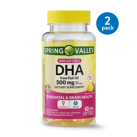 Spring Valley Omega-3 from Fish Oil Softgels, 500 mg DHA ...