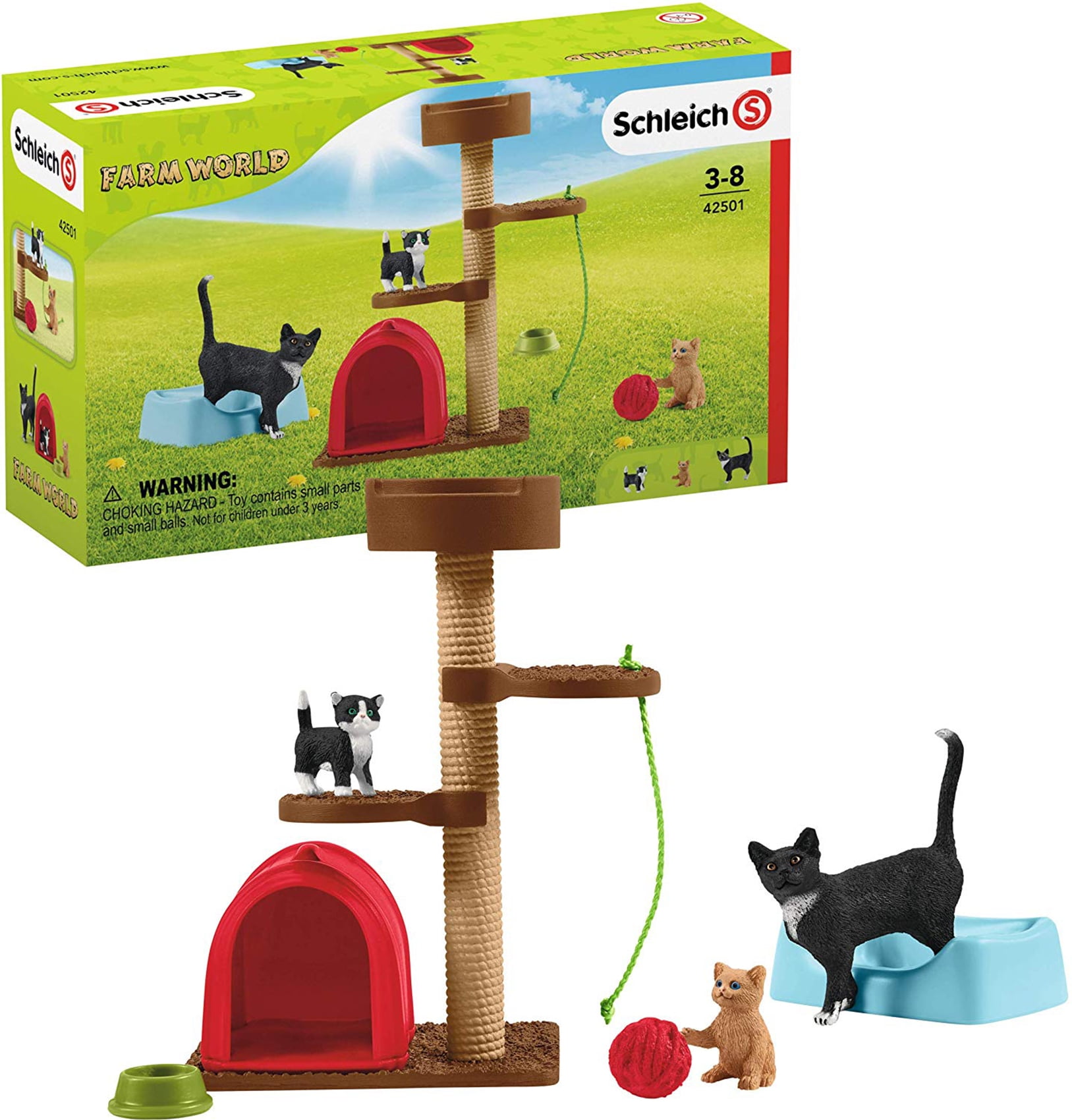Schleich, Farm World, Playtime for Cute Cats Playset and Toy Figurines