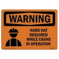 thumbnail image 1 of SignMission OS-WS-A-1824-L-12630 18 x 24 in. OSHA Warning Sign - Hard Hat Required While Crane in Operation, 1 of 1