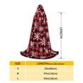 thumbnail image 2 of Honeii Buffalo Plaid Snowflakes Print Poncho Cape, Cloak Coat, Snuggly Hooded Wearable Blanket, Hooded Cape For Teenagers,Halloween Costumes-Small, 2 of 7