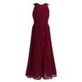 thumbnail image 2 of iiniim Junior Kids Bridesmaid Chiffon Dress Flower Girls Dress Halter Neck Evening Gown for Pageant Wedding Party Burgundy 16, 2 of 7