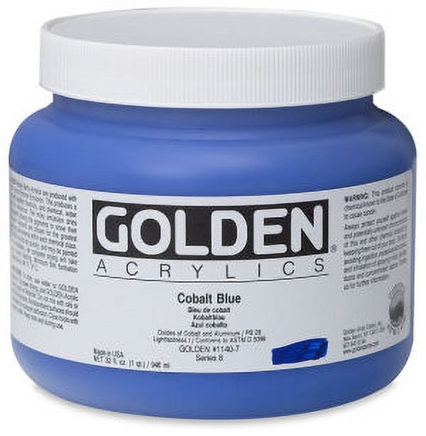 Golden Heavy Body Artist Acrylics - Cobalt Blue Hue, 32 oz Jar