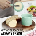thumbnail image 2 of Zulay Kitchen Porcelain Butter Crock With Lid & Knife - Authentic French Butter Dish For Fresh & Spreadable Butter - Mint, 2 of 15