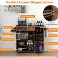 thumbnail image 6 of Gymax Kitchen Island Cart w/ Drop-Leaf & Power Outlet Microwave Shelf Wine Rack Drawer Rustic Brown, 6 of 10