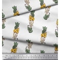 thumbnail image 3 of Soimoi Modal Satin Fabric Leaves & Floral Block Decor Fabric Printed Yard 42 Inch Wide, 3 of 4