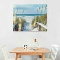 thumbnail image 2 of Nawypu  Beach Pathway Canvas Wall Art - Ocean Theme Artwork Boardwalk Picture with Wood Toned Fence and Weeds Painting for Living Room, 2 of 6