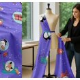 thumbnail image 5 of Soimoi Purple Cotton Voile Fabric Snowman & Penguin Cartoon Decor Fabric Printed Yard 56 Inch Wide, 5 of 7