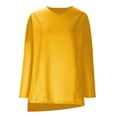 thumbnail image 6 of GigrtiJin Womens Plus Size Shirt Casual Solid Color Round Neck Blouses Long Sleeved Irregular Hem Pullover Tops, 6 of 8