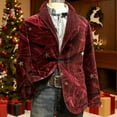 thumbnail image 2 of Adeawade Christmas Jacket For Men Long Sleeve Arrival Jacket Classic Notch Lapel For Holiday Party Formal Business Wear And Attire Jacket Crew Neck Santa Claus Prints Coat Wear Brick Red L, 2 of 3