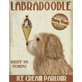 thumbnail image 2 of Fab Funky 26x32 Black Ornate Wood Framed with Double Matting Museum Art Print Titled - Labradoodle, Golden, Ice Cream, 2 of 4