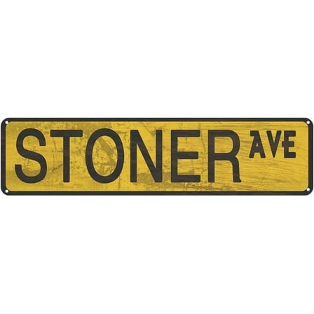 Retro Metal tin Sign Stoner Ave Street Sign Funny Home Cave Garage bar Wall Decoration 4 x 16 inch