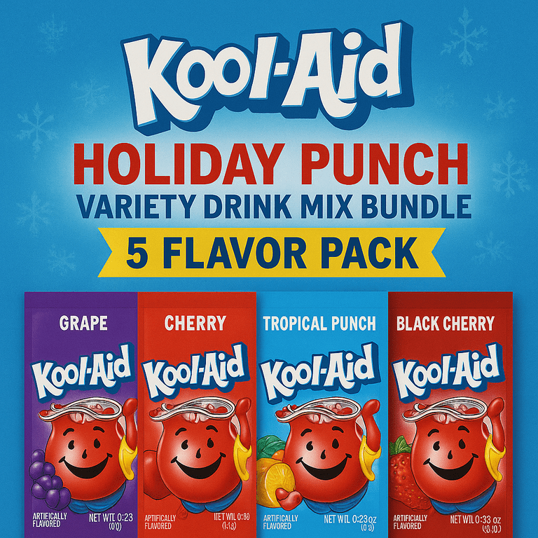 Kool-Aid Holiday Punch Pack – 5 Flavor Variety (Grape, Cherry