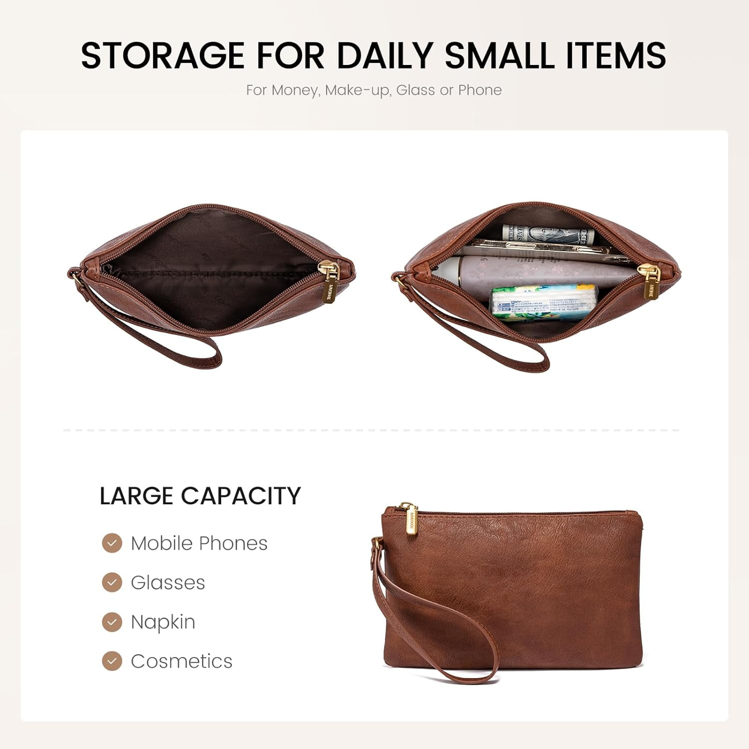 LOVEVOOK Laptop Tote Bag for Women, 15.6 Inch Work Bags, Vintage Leather Tote Bag, Waterproof Computer Bags with Clutch Purse, Large Capacity Messenger Bag for Teacher College Business Office