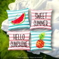 thumbnail image 3 of G128 Summer Decoration Hello Summer Pineapple Watermelon Waterproof Throw Pillow Covers | 18 x 18 in | Set of 4, Beautiful Cushion Covers for Summer Sofa Couch Decoration, 3 of 10