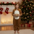 thumbnail image 2 of Matching Christmas Pjs for Family Reindeer Print Onesie Pajamas Hoodie One Piece Xmas Sleepwear Outfits, 2 of 8