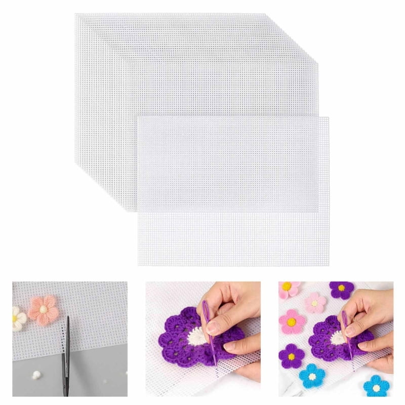 Plastic Canvas Craft Sheets Permanent Needlepoint Fabric Base for Artisanal Art Projects