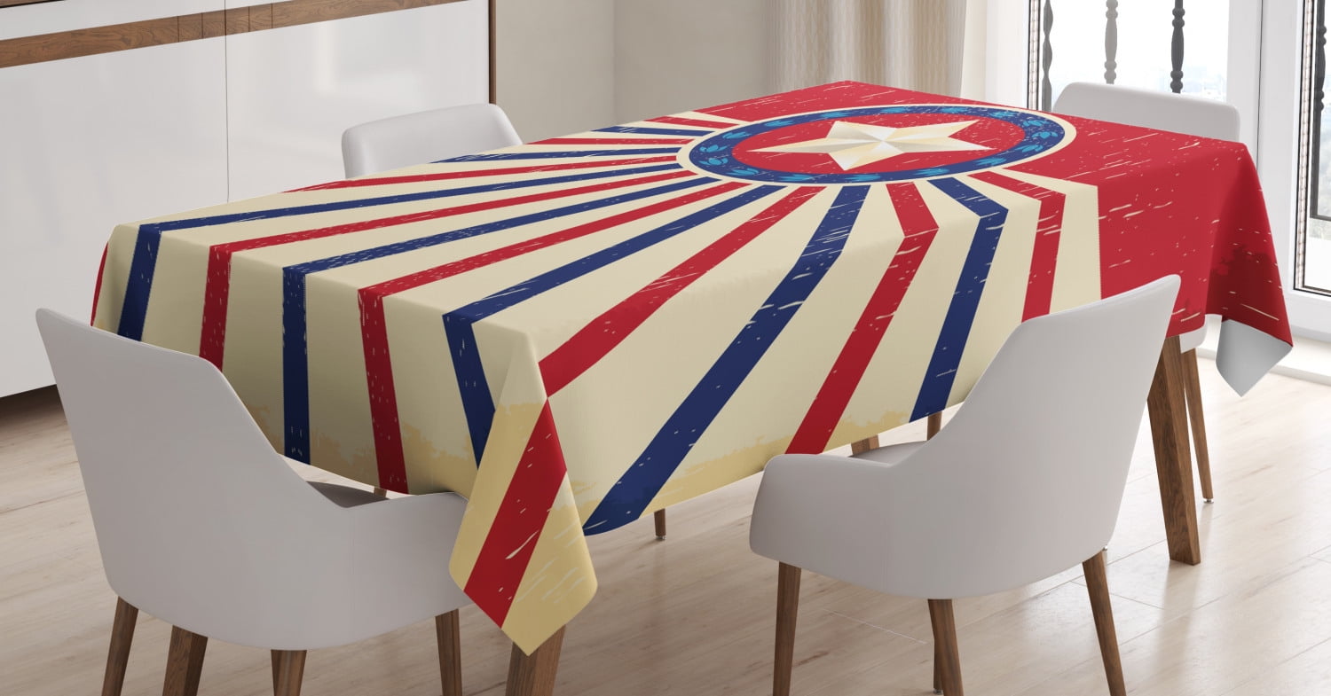 Texas Star Tablecloth, Vintage Stripes and Grunge Liberty and Freedom