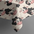 thumbnail image 5 of Beige Cow Head Pattern Square Tablecloth,Waterproof Square Table Cover,Wipeable Spillproof Washable Table Cover for Home Kitchen Party Decor 52"x52"(132x132cm), 5 of 6