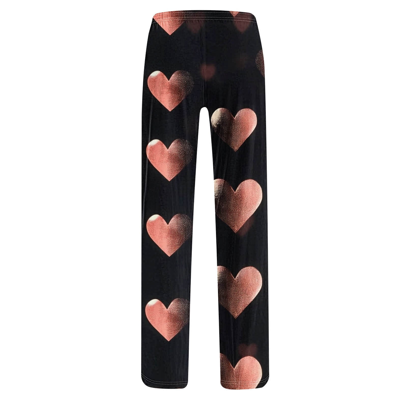 Women's Valentines Day Home Pants Cute Heart Print Wide Leg Lounge