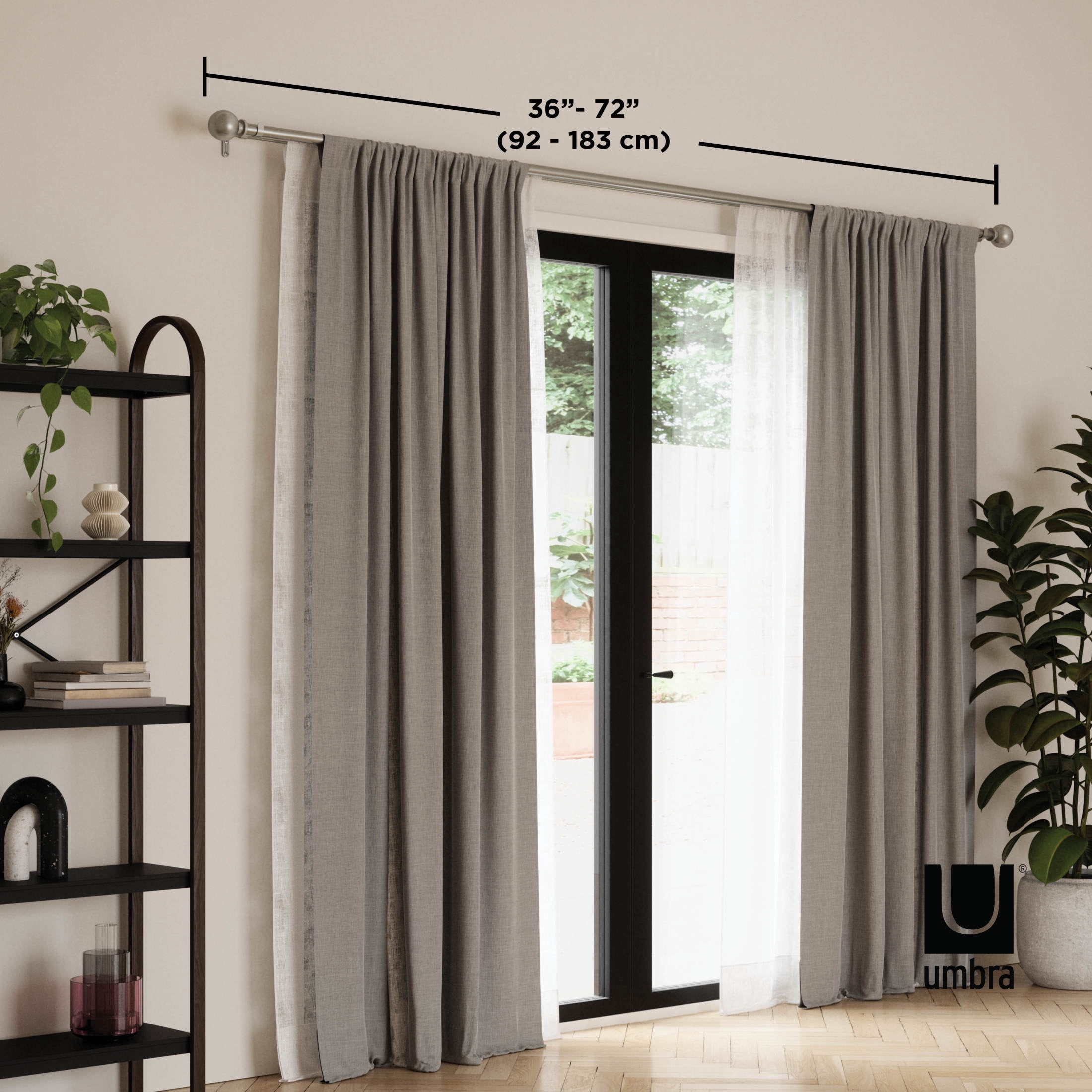 Umbra Bolas Double Curtain Rod 36-72"