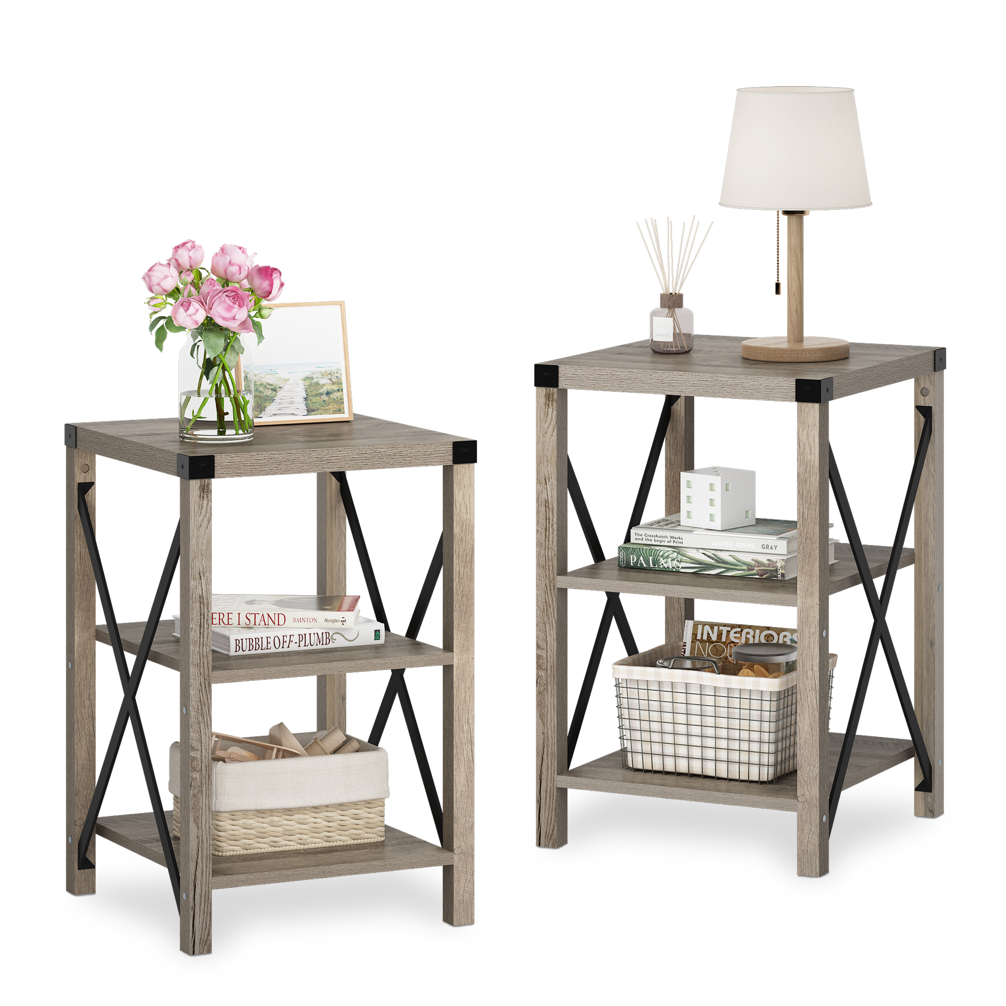 Jaxpety Set of 2 3Tier End Table,Bedside Table Sofa Nepal Ubuy