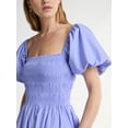 thumbnail image 4 of Scoop Women’s and Women's Plus Cotton Smocked Mini Dress with Puff Sleeves, Sizes XS-4X, 4 of 4