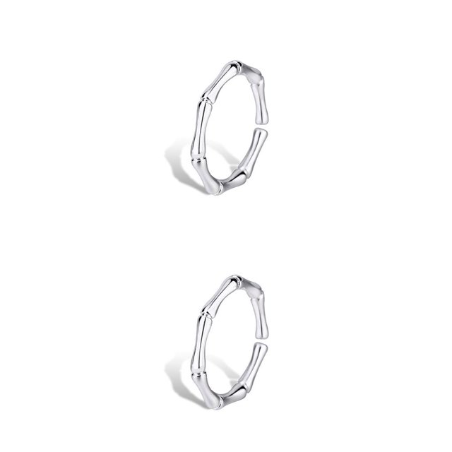 Minnieouse Vintage mujer anillo abierto cumpleaños aniversario oficina nudillo joyería ajustable novia regalo accesorios plata Plata 2Conjunto
