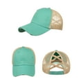 thumbnail image 4 of WEIYLL Berets For Women Men Washed Light Version Elastic Drawstring Distress Ponytail Mesh Tongue Headwear, 4 of 4