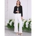 thumbnail image 3 of DARING DIVA Women's Collarless Plaid Button Front Crop Tweed Jacket XL Black, 3 of 5