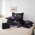 thumbnail image 6 of jejeloiu Purple Butterflies Print 7pcs Bedding Comforter Set,3D Paris Eiffel Tower Queen Bedding Sets For Girls Teens Reversible, 6 of 8