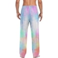 thumbnail image 7 of Men's Pajama Pants with Pockets Sleepwear Lounge Pants Stretch Casual Rainbow Tie Dye Color Print, 7 of 7