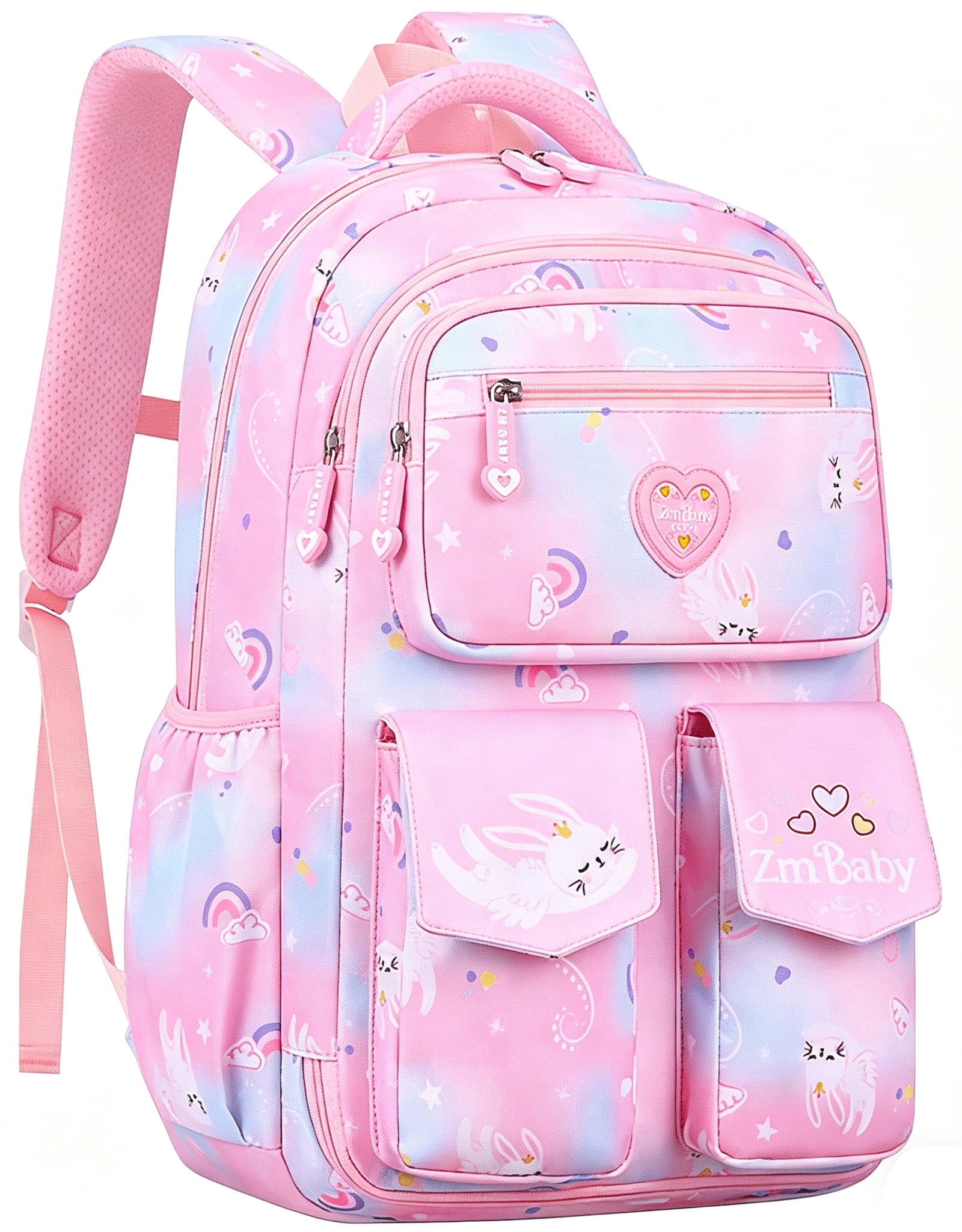 Kivdit School Backpack for Girls,Large Capacity School Bag,Waterproof Bookbag for Kids Teens,Pink