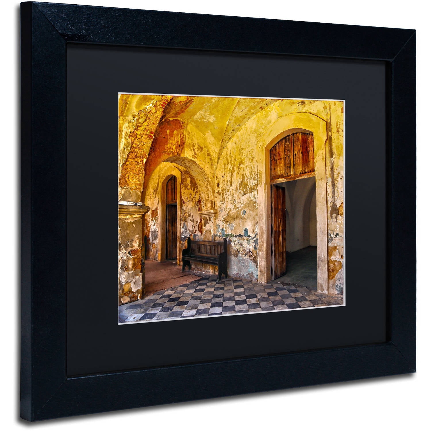 Trademark Fine Art "Castillo de San Felipe del Morro 1" Canvas Art by CATeyes, Black Matte, Black Frame