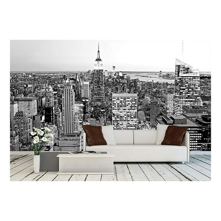 wall26 - Aerial View of Manhattan, New York City Usa - Removable Wall Mural | Self-adhesive Large Wallpaper - 66x96