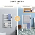 thumbnail image 4 of HOMCOM 8-Bar Wall Mounted & Free Standing Plug-in Electric Towel Warmer, White, 4 of 9