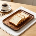 thumbnail image 4 of Rectangular Acacia Wood Serving Tray, 7.8x11.8in Natural Wood Decorative Platter for Tea Coffee Snack Fruit Breakfast Table Home Hotel Use, 4 of 6