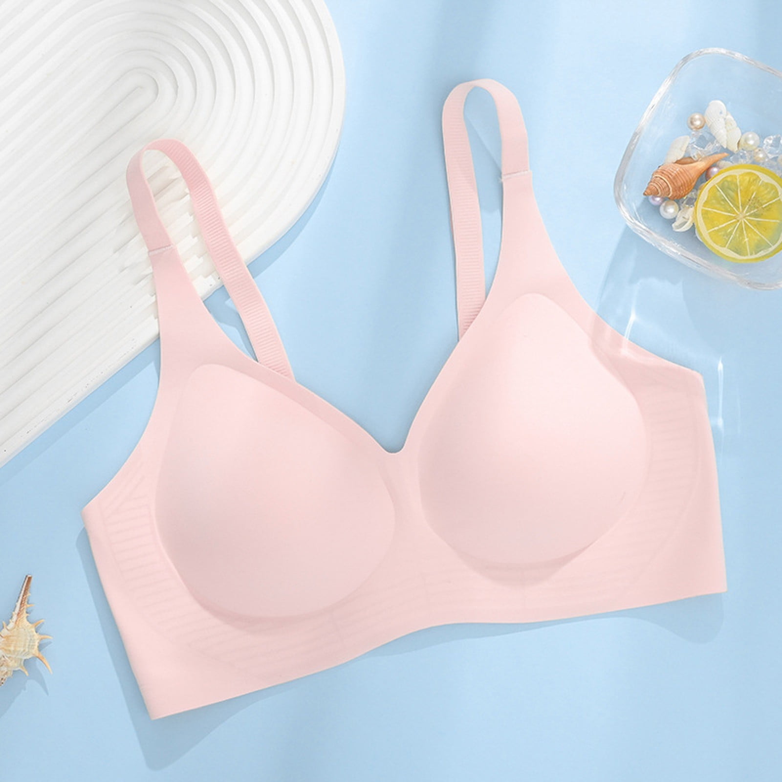 Soutien-gorge Sans Fil Pour Femme - Doux - Col En V - Confortable - Couverture Complète - Soutien-gorge Sans Fil Avec Soutien Et Levage, Noir/blanc, Petit