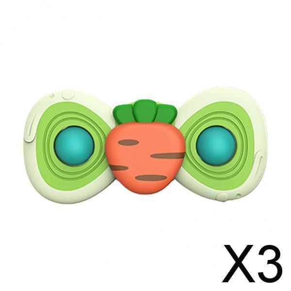 Paquete de 2-6 platos giratorios con diseño de fruta y ventosa para baño de bebé, regalo para niños, zanahoria 3 piezas