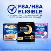 Always Ultra Thin Overnight Pads with Wings, Size 4, Overnight, 50 Count
