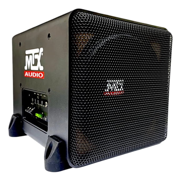 Doble Subwoofer Amplificado 8 PLG Mtx Audio Boombox8 1000w Color Negro
