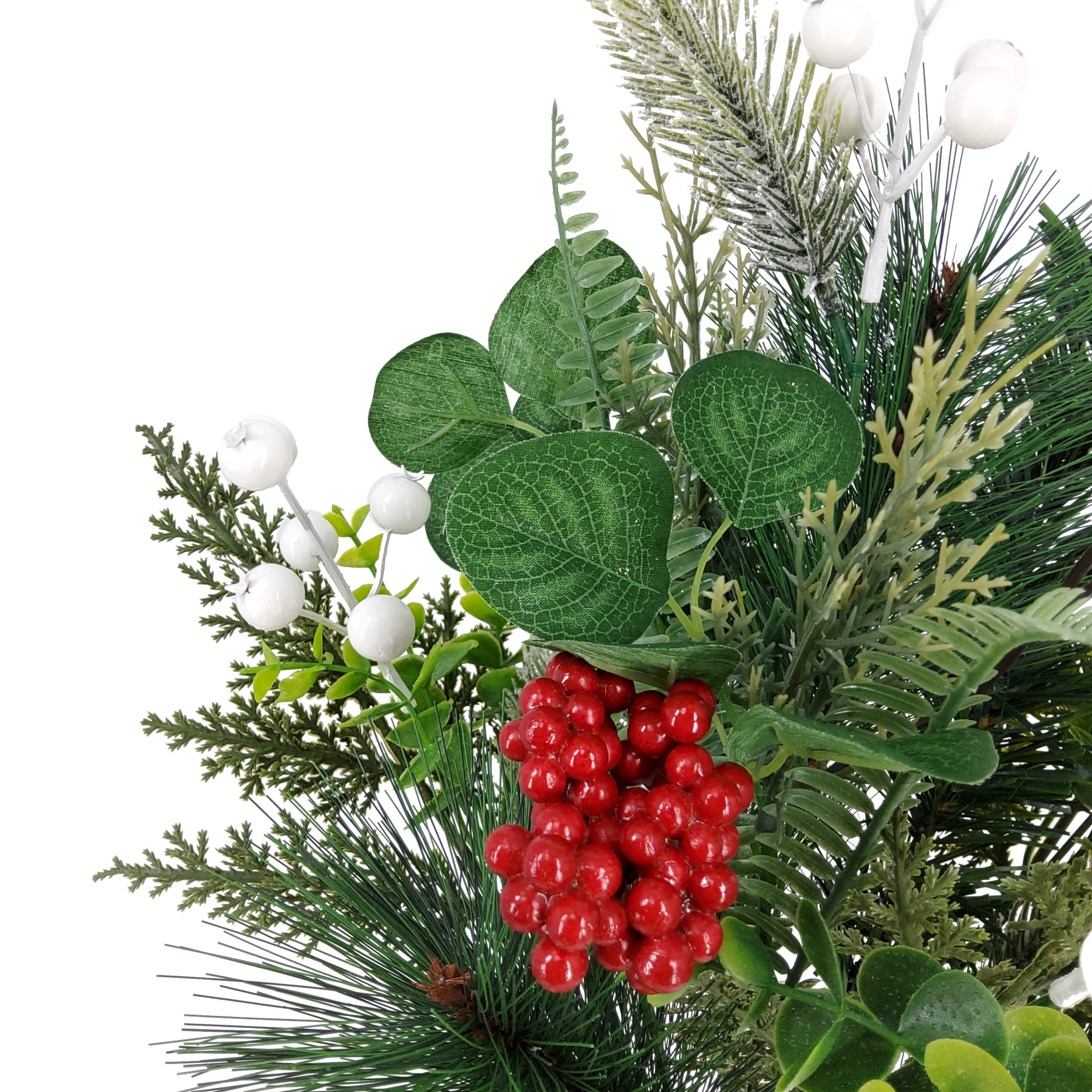 Mainstays 21.5''H Indoor Decorative Greenery Berry Mixed Bouquet, Green and Red Color.