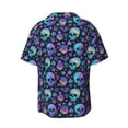 thumbnail image 7 of Picia Skull flower cute Men's Linen Shirts Short Sleeve Cuban Beach Shirts Casual Shirts Button Down Shirt for Men Beach Summer Wedding Shirt-Medium, 7 of 7