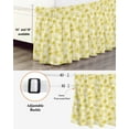 thumbnail image 5 of Pastoral Yellow Flower Bed Skirt California King Size 18 Inch Drop, Watercolor Flower Farm Plant Abstract Adjustable Elastic Dust Ruffles Bedskirt Wrap Around Pleated Mattress Frame Cover, 5 of 9
