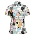 thumbnail image 2 of Custom Name Funny Meow Lover Cute Cats Women's Polo Shirt S-5XL, 2 of 7