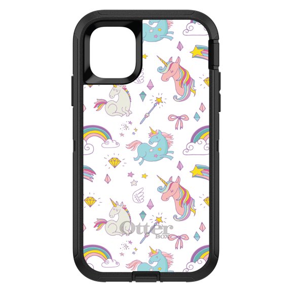 DistinctInk OtterBox Defender Custom Case for Apple iPhone 15 (6.1" Screen) - White - Tempered Glass Back