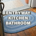 thumbnail image 5 of Homespice 20x30 Blue Oval Braided Rug. Denim Blue and White Jute Oval Rug. Uses- Entryway Rugs, Kitchen Rugs, Bathroom Rugs. Reversible, Rustic, Country, Primitive, Farmhouse Decor Rug, 5 of 9