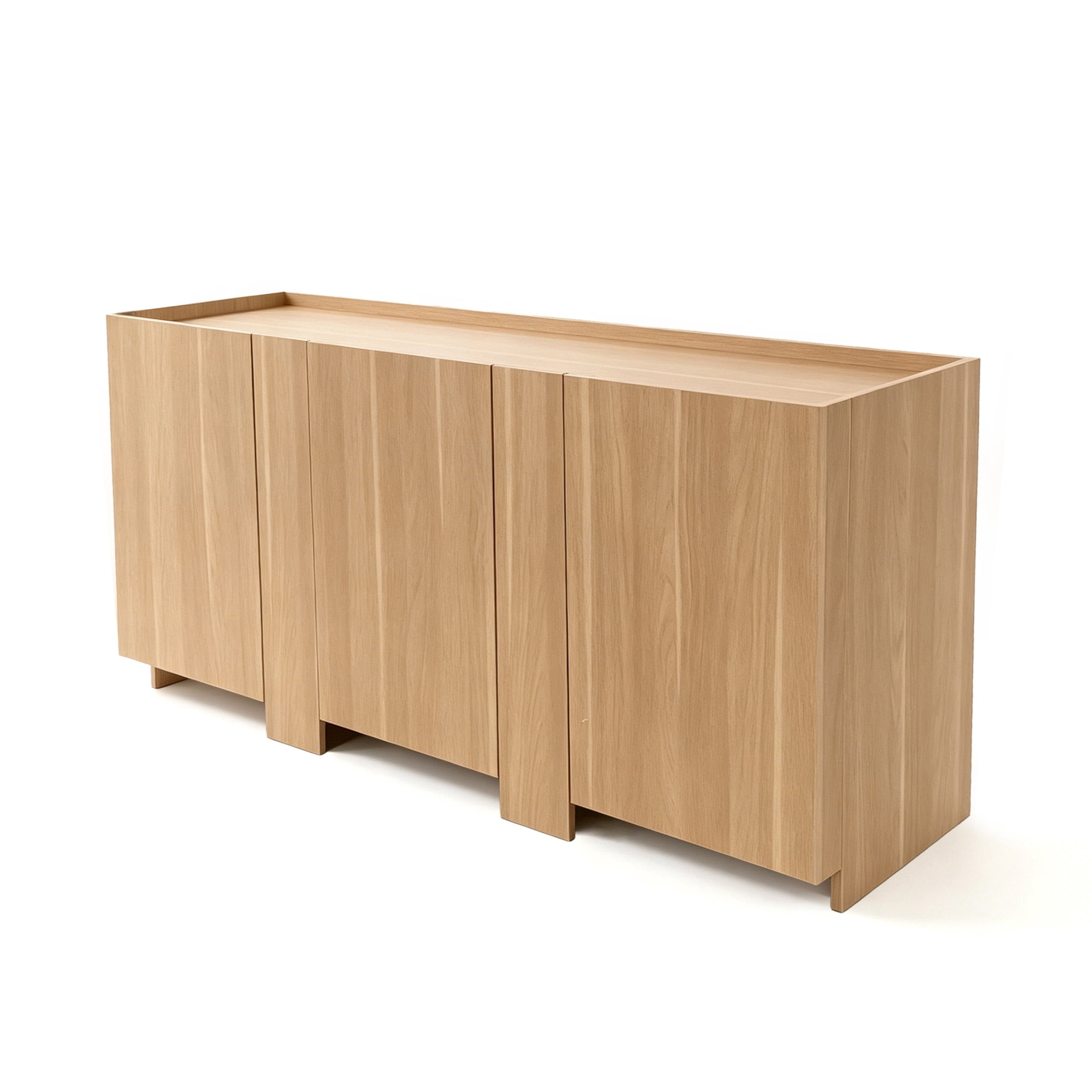 Christopher Knight Home 65.75" Modern Sideboard Cabinet with 3 Doors, Hidden Storage, Light Oak