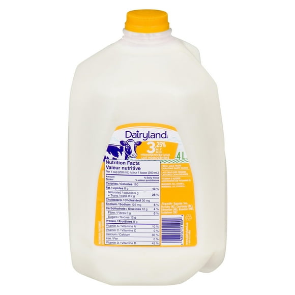 Dairyland 3.25% Homogenized Milk, 4 L